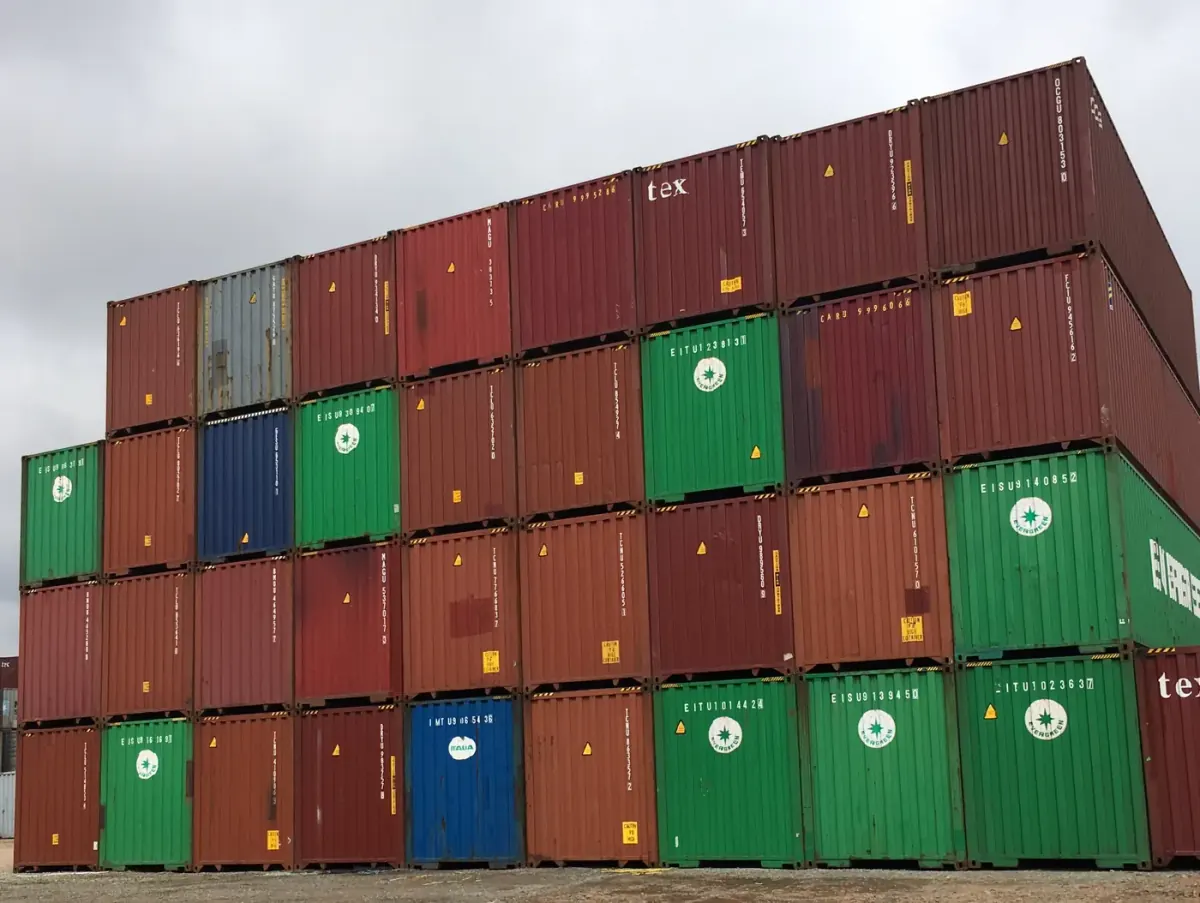 Container stock stored at a depot