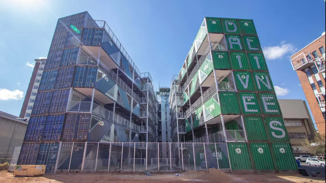 Container project site with multiple units