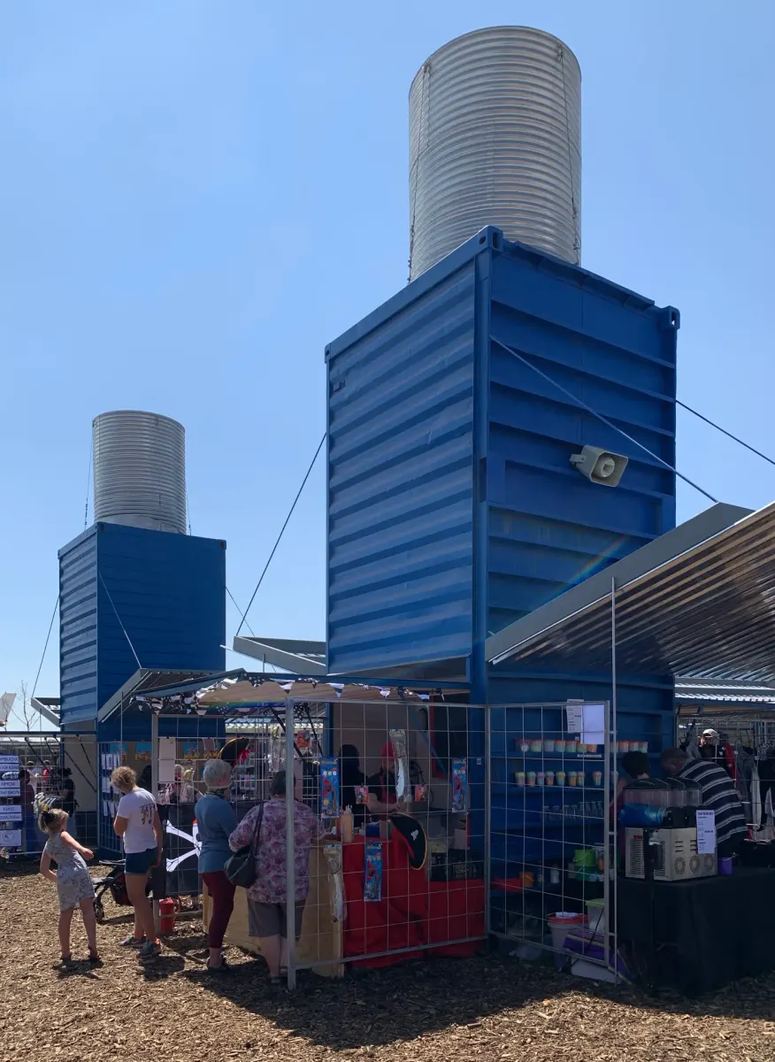 Containers delivered for an open-air market project
